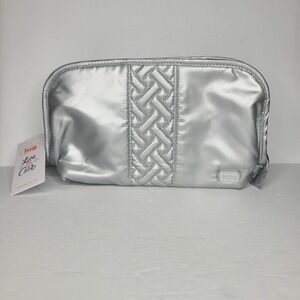 Lug Flash Cosmetic Pouch Silver Lay‎ Flat Makeup Bag Case
